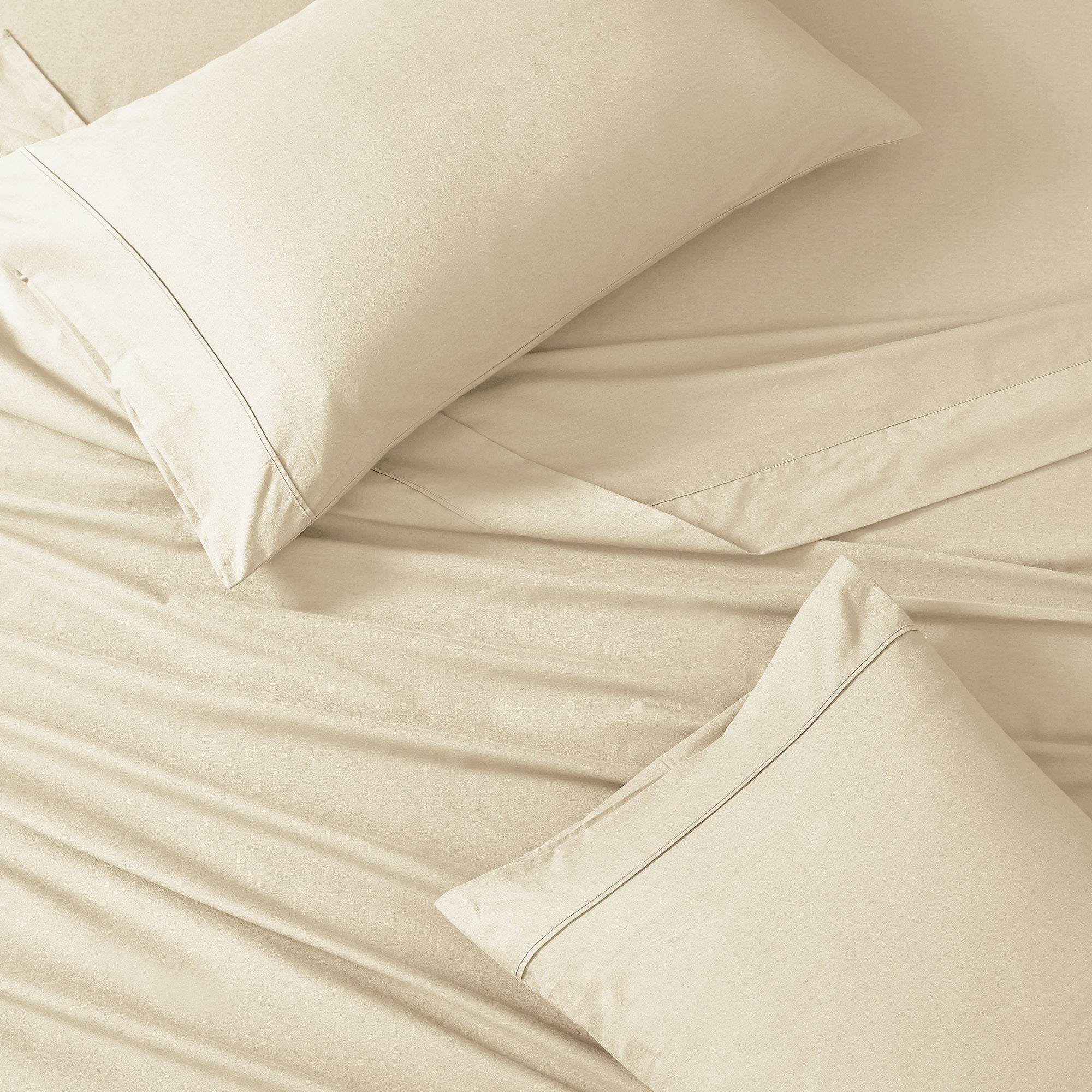100% Organic Washed Cotton Sheet Set - Ivory